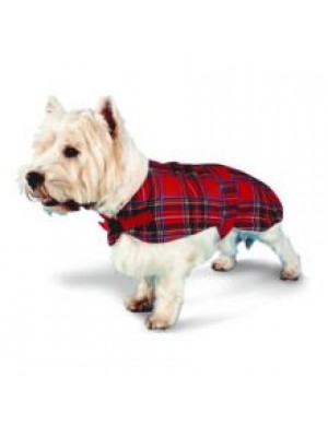 PN DOG COAT TARTAN RED