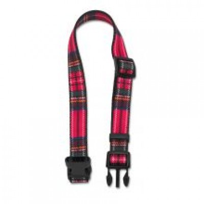 AN ADJ COLLAR TARTAN RED