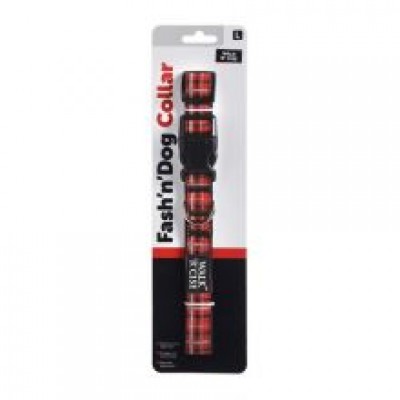 WRC RED TARTAN COLLAR LGE