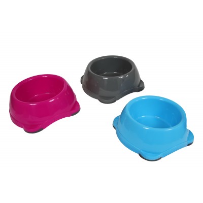 Animal Instincts PlasticDog Bowl Grey Pink Blue 2000ml